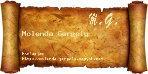 Molenda Gergely névjegykártya